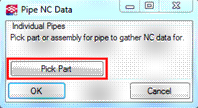 Pick part option dialog