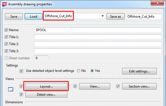 Assembly drawing properties