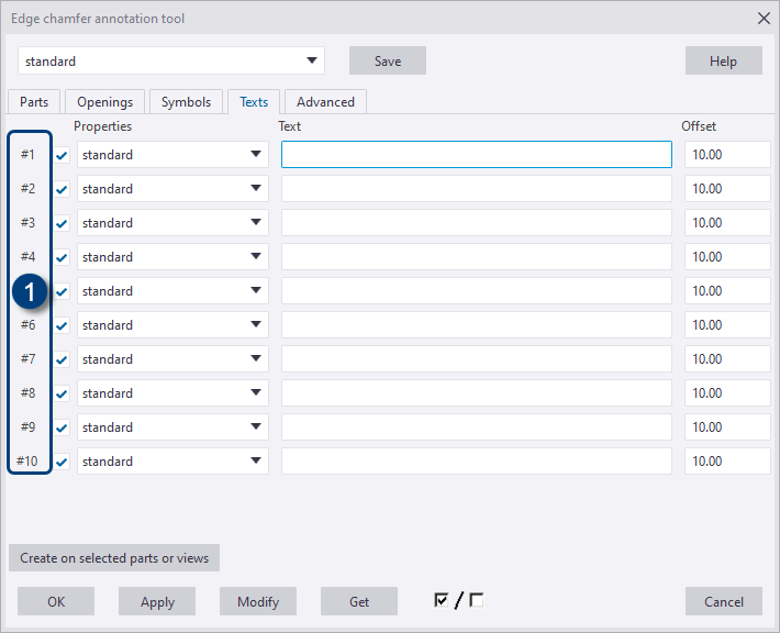 Edge chamfer annotation tool Tekla User Assistance