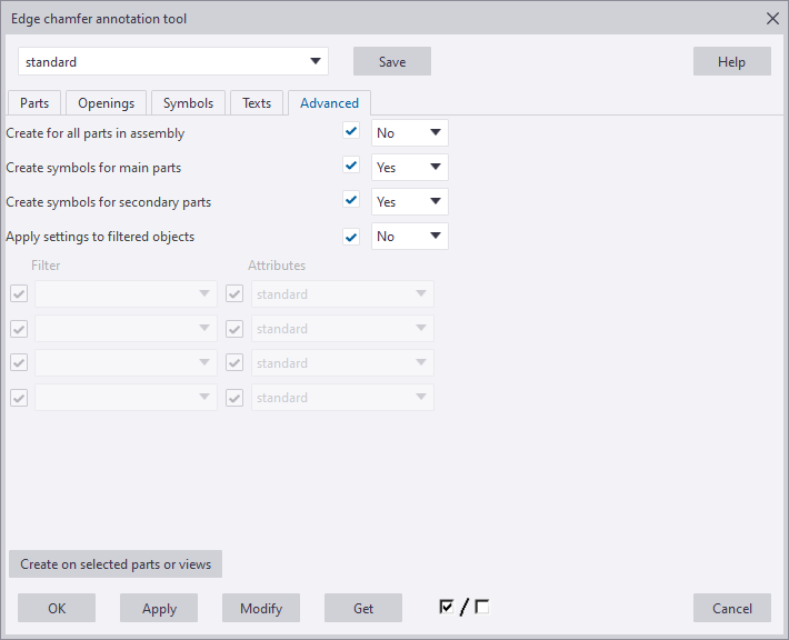 Edge chamfer annotation tool Tekla User Assistance