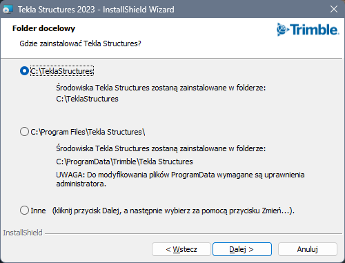 Instalacja Tekla Structures 2023