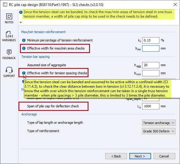 RC Pile cap design (BS 8110): choice of effective widths and deflection ...
