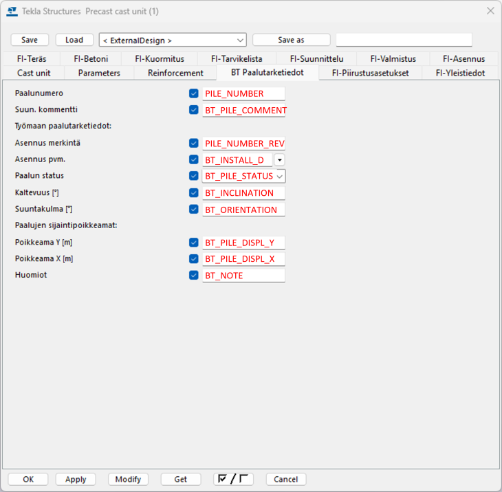 Finland environment udas in BT Paalutarketiedot tab