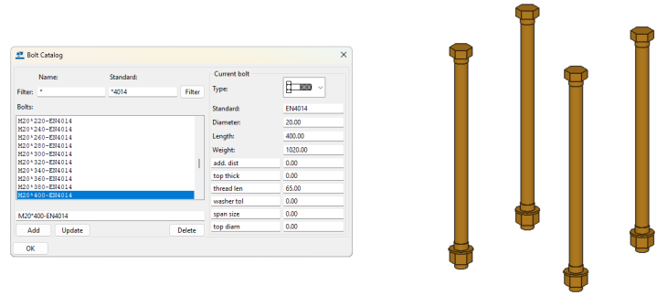 EN4014 bolts M20*400