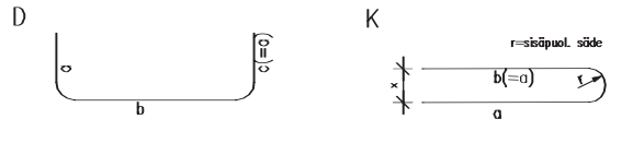 Rebar shapes D and K