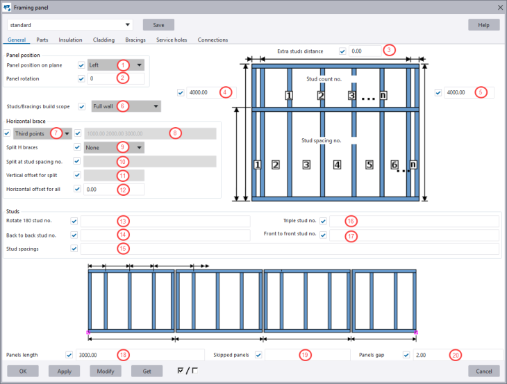 Framing Tools 6.1 General Tab