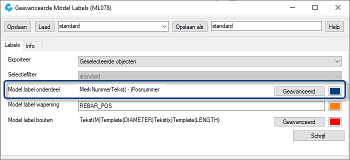 Geavanceerde Model Labels