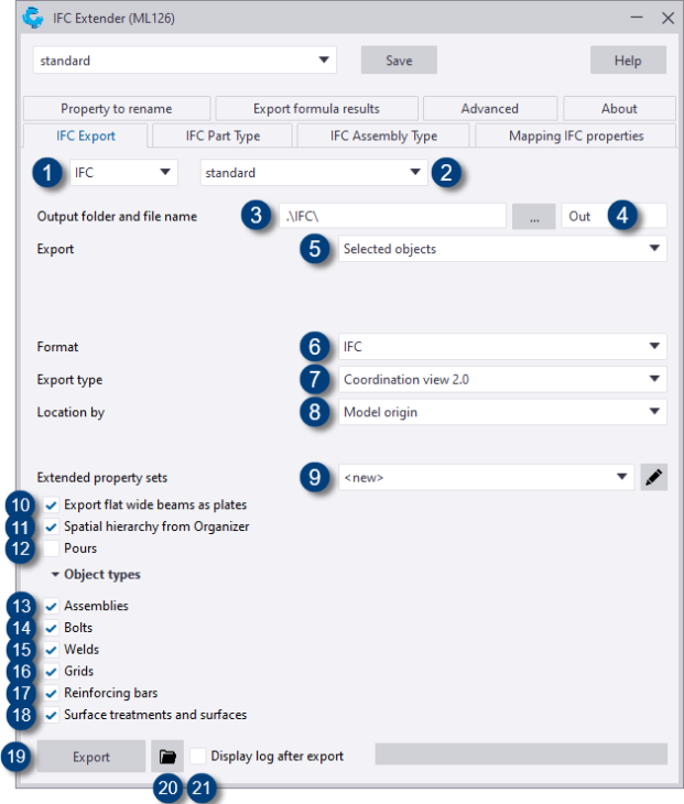IFC Extender (ML126)_Tabblad IFC Export (EN)