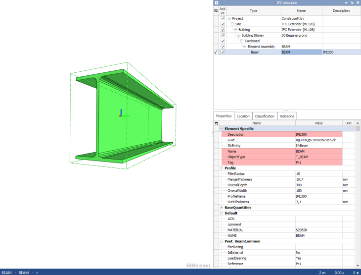 IFC Extender (ML126)_Tabblad IFC eigenschap_Reguliere IFC_Onderdeel (EN)