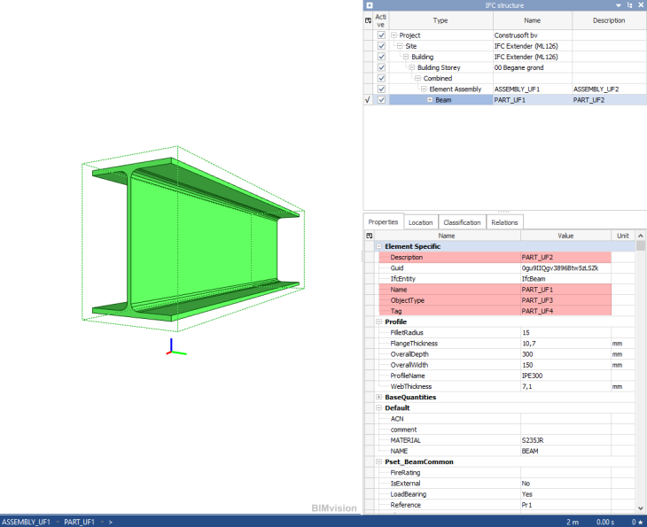IFC Extender (ML126)_Tabblad IFC eigenschap_voorbeeld IFC Extender IFC_Onderdeel (EN)
