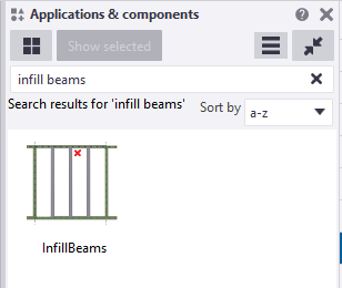 Infill beams application and component catalog image