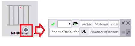 Infill beam contextual toolbar expansion