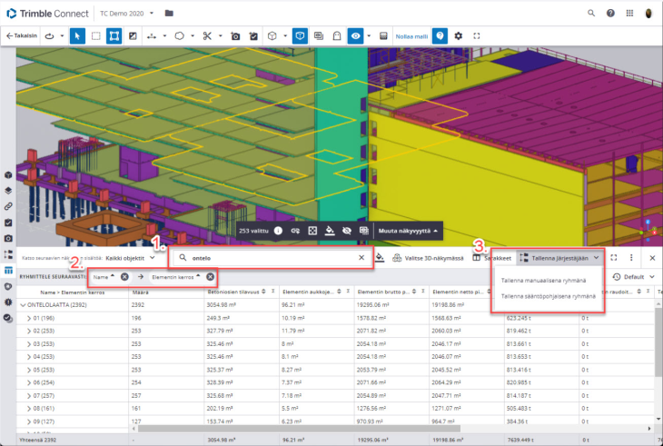 From Data table to Organizer