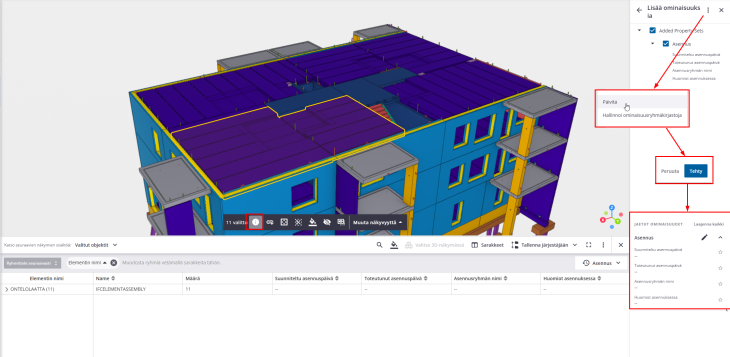 TC Property sets - ominaisuusryhmä käyttö 1
