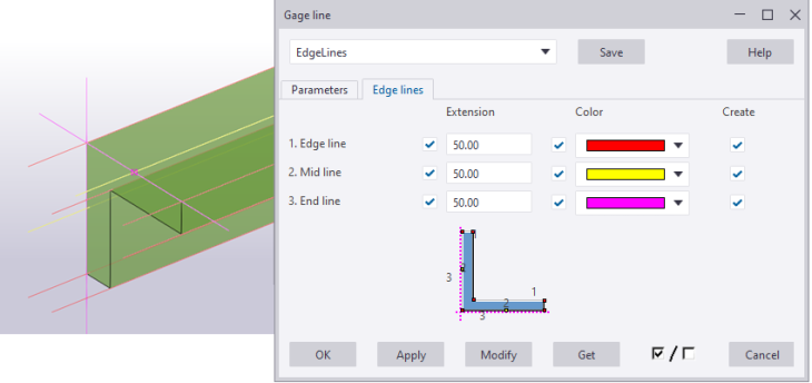tower gage line edge line output
