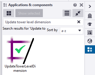 Update tower level dimension catalog command