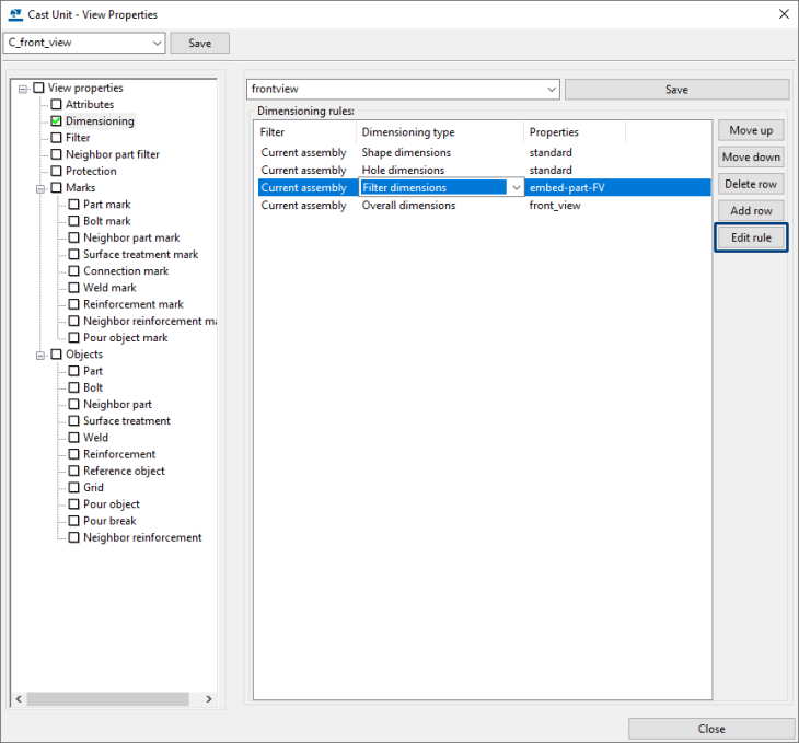 cast unit drawing properties 2