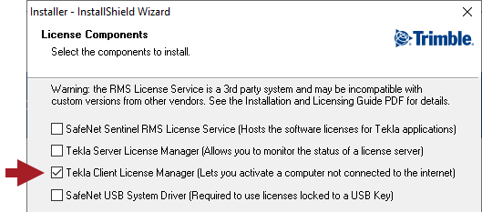 License Service -client install