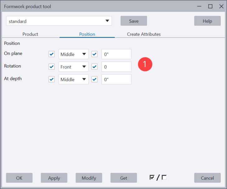 Formwork Custom Part Position Tab