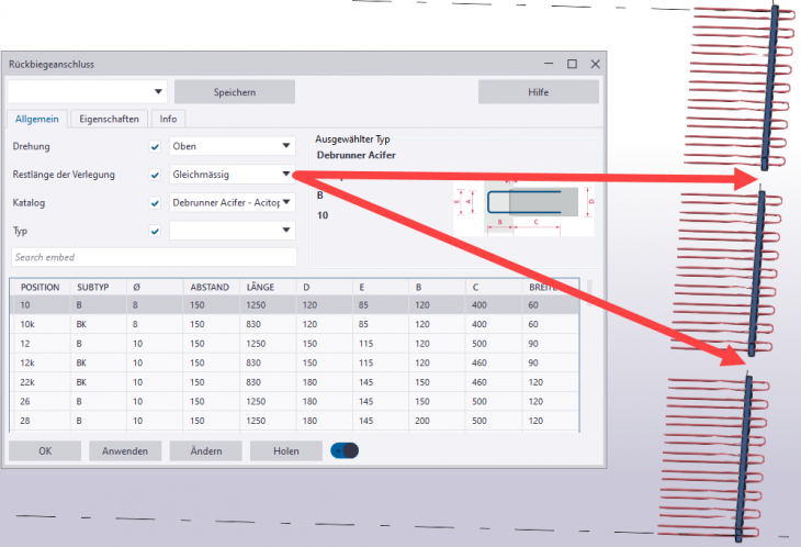 RebarEndConnection placement justify