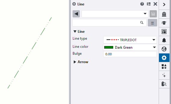 TRIPLEDOT line type on drawing property pane