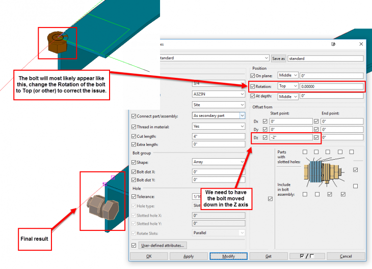 How to model bolts or holes on a radius Tekla User Assistance