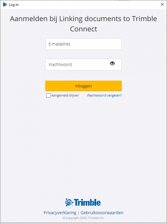Linking documents to Trimble Connect_inloggen.png