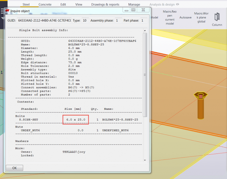 Create countersunk set screws without nuts or washers Tekla User
