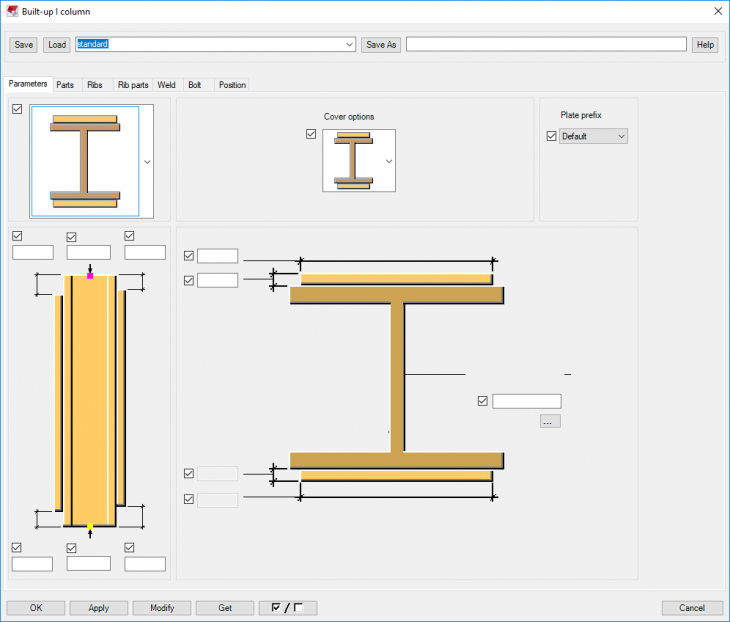Built-up I Column (Custom Part) | Tekla User Assistance