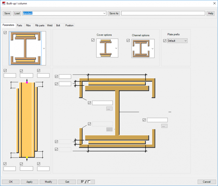 Built-up I Column (Custom Part) | Tekla User Assistance