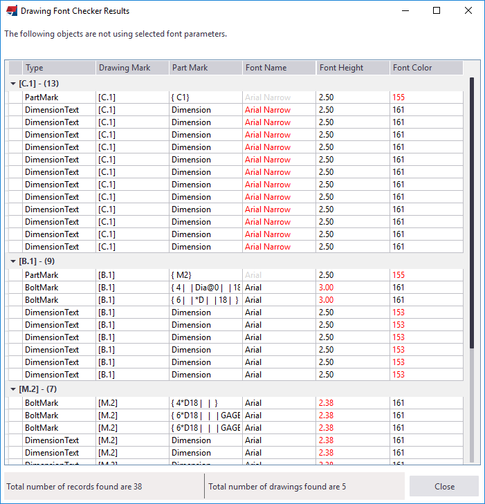 Drawing Font Checker Tekla User Assistance
