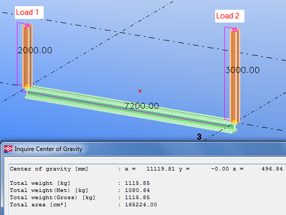 Loads in the COG calculation | Tekla User Assistance