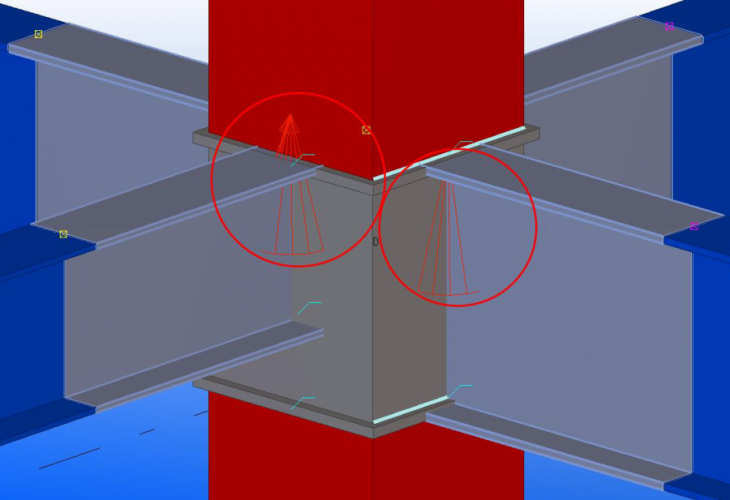 鋼管柱-梁 仕口部(21)の設定(柱とブラケット部の接合) | Tekla User Assistance