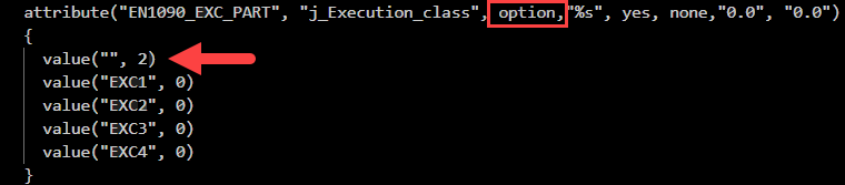 Example of option type UDA definition