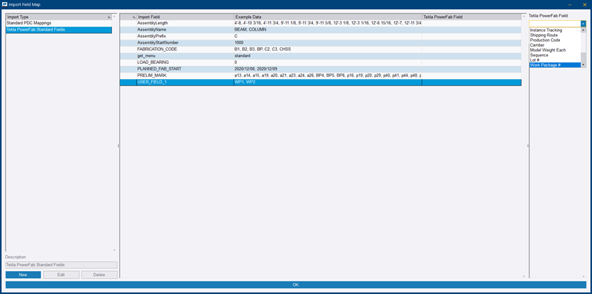 Import Work Import files to a production control job | Tekla User Assistance