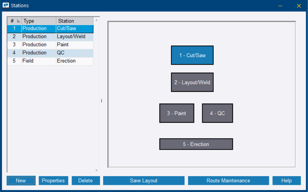 Manage stations | Tekla User Assistance