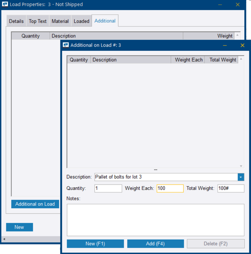 Load properties | Trimble User Assistance