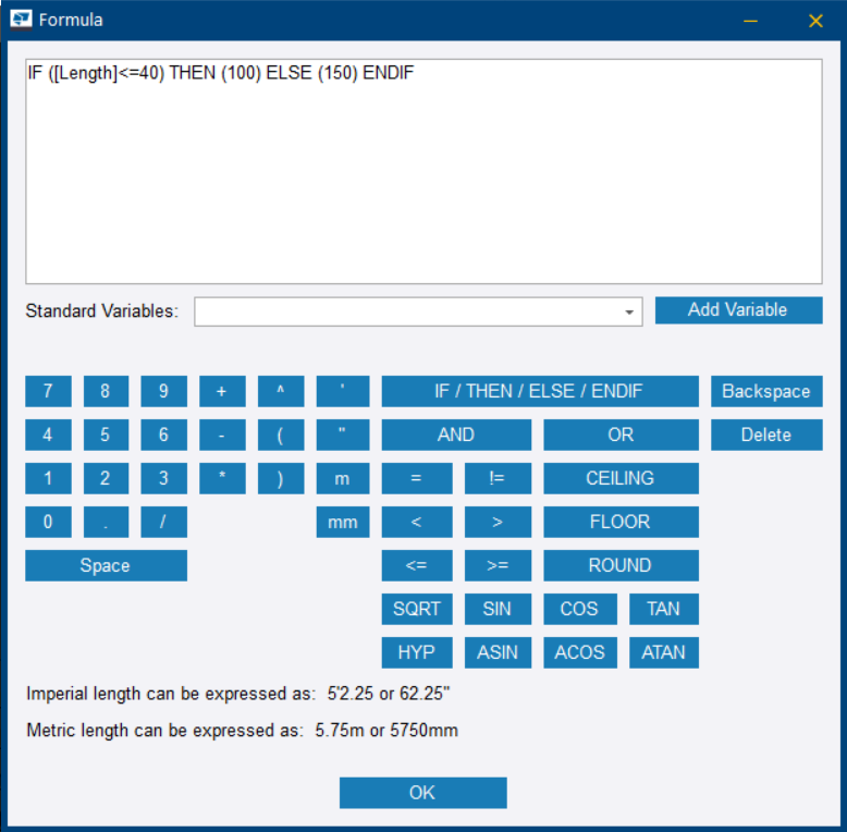 Create formulas | Trimble User Assistance