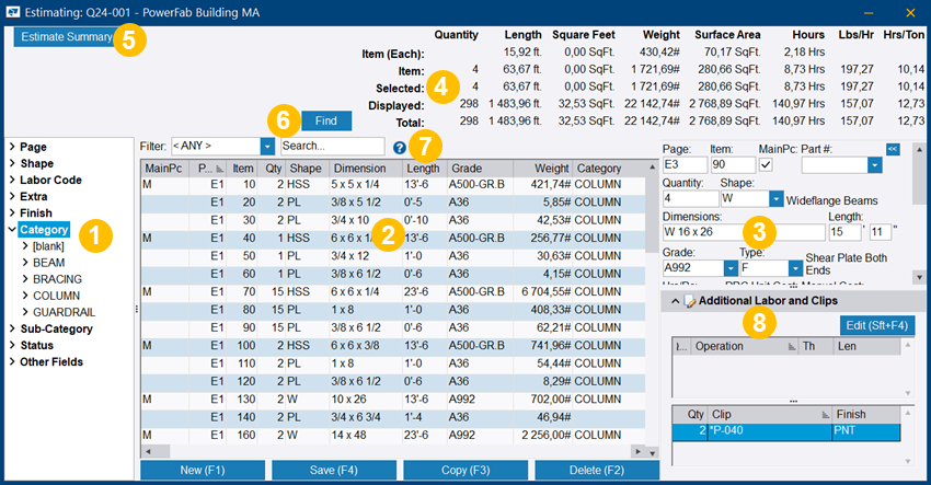 Open an estimating job | Trimble User Assistance