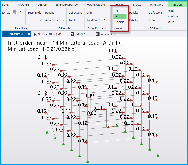 Minimun lateral loads in Tekla Structural Designer