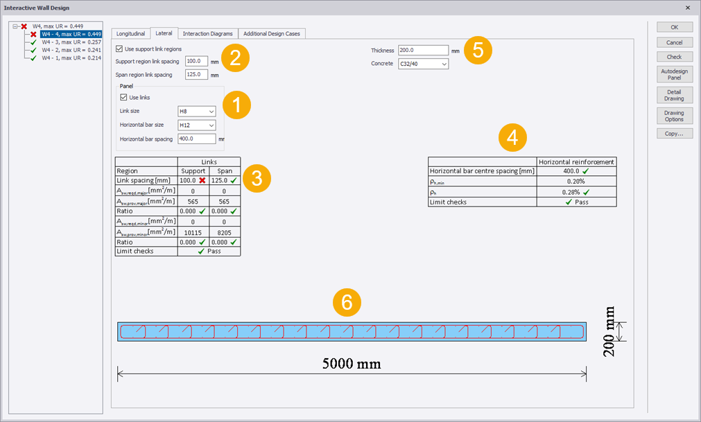 Interactive Wall Design dialog box | Tekla User Assistance