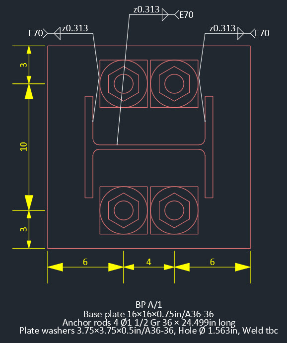 Base Plate Design New Welded Plate Washers Tekla User Assistance
