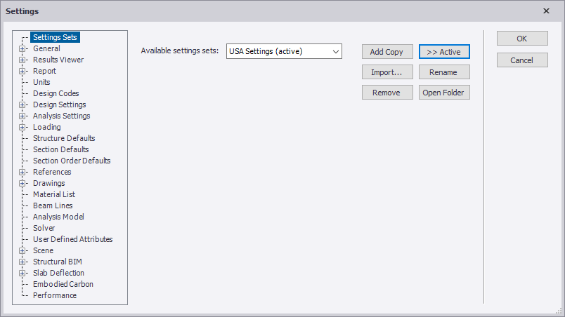 Settings dialog box | Tekla User Assistance