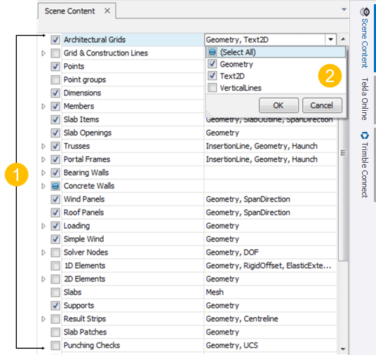 Scene content window | Trimble User Assistance