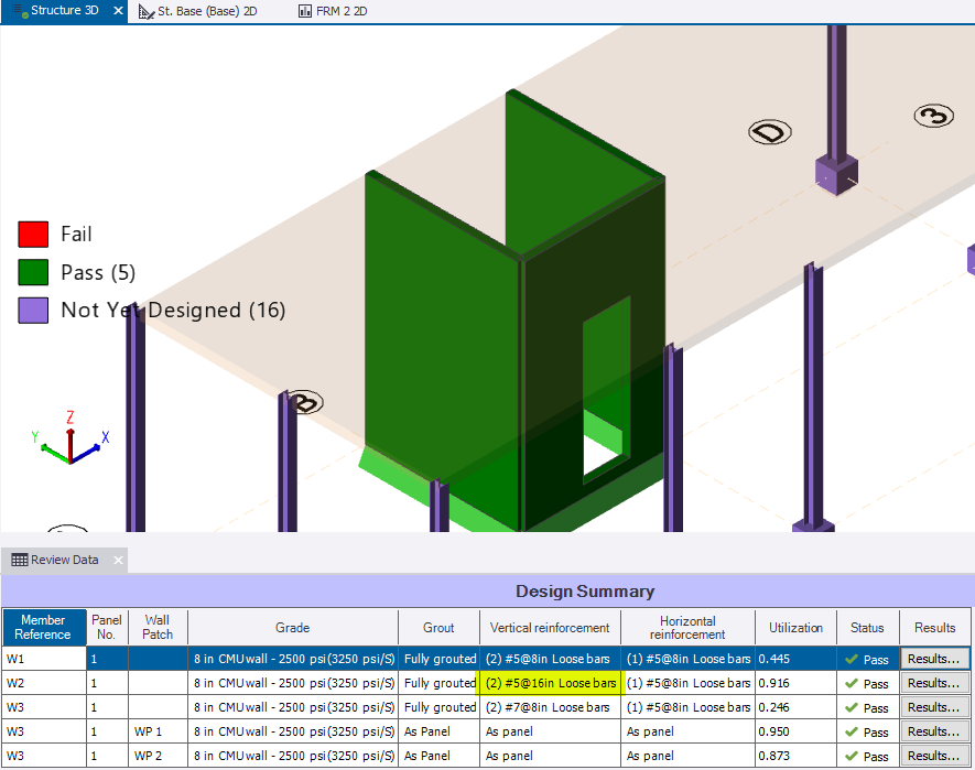 Masonry wall design workflow | Trimble User Assistance