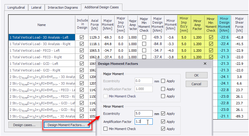 Interactive Column Design dialog box | Trimble User Assistance
