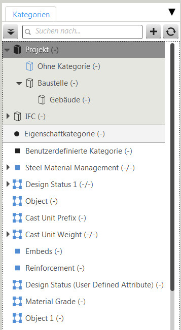 Kategorien im Organizer | Trimble User Assistance