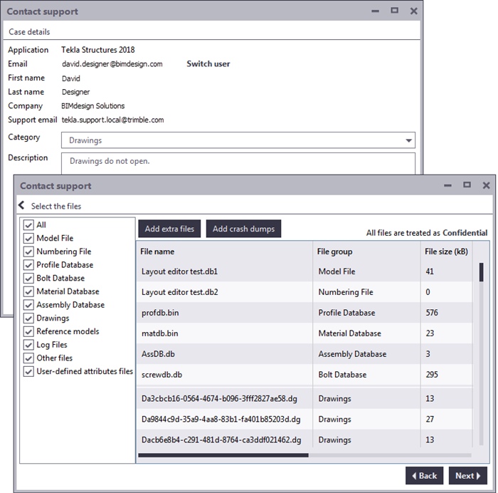 New Support tool | Tekla User Assistance