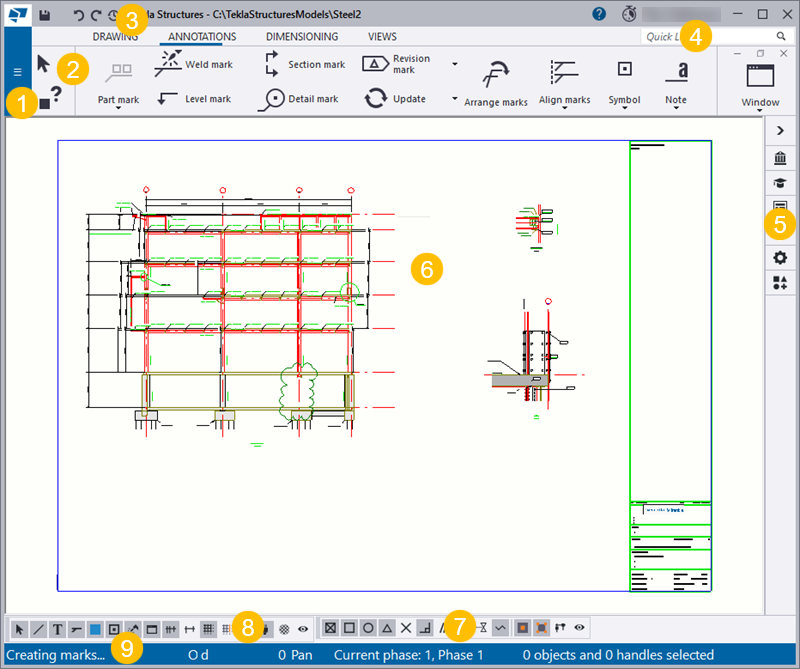 Introduction to drawing mode Tekla User Assistance