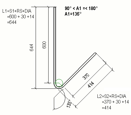 鉄筋の脚の長さの計算方法 Tekla User Assistance